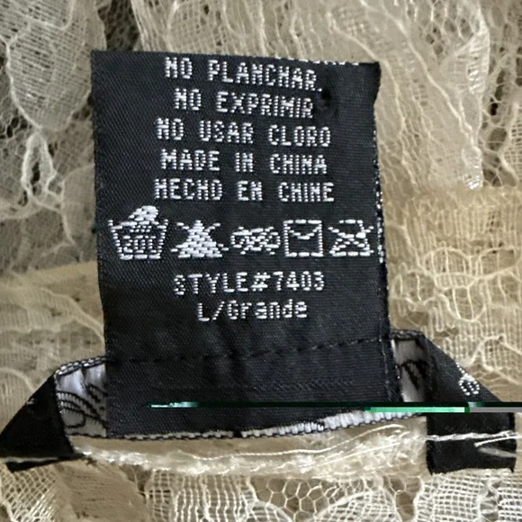 Simply Irresistible Y2K Sheer Ivory Lace Top Size L Renaissance Dainty Fairy - Picture 8 of 9